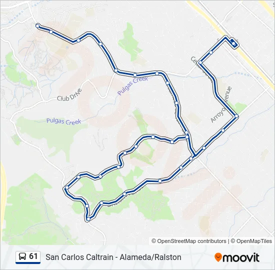 61 Bus Line Map