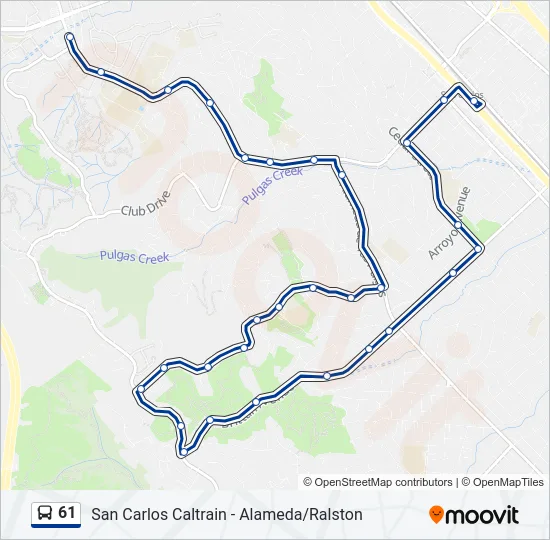61 Bus Line Map