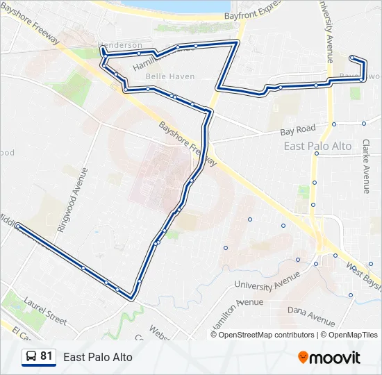 Mapa de 81 de autobús