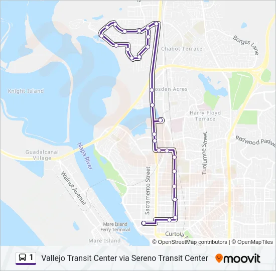 1 Bus Line Map