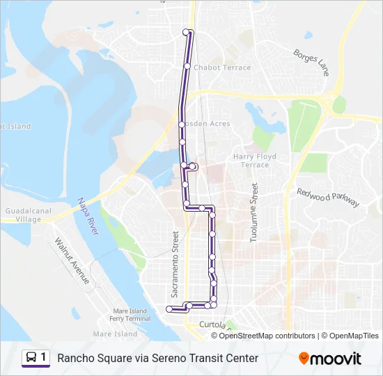 1 Bus Line Map