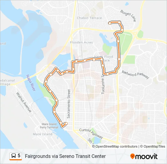 5 Bus Line Map
