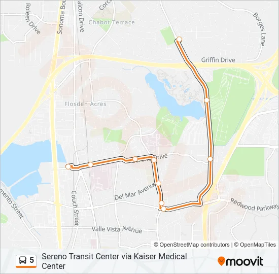 5 Bus Line Map