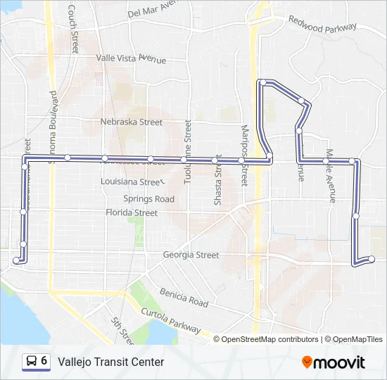 6 Bus Line Map