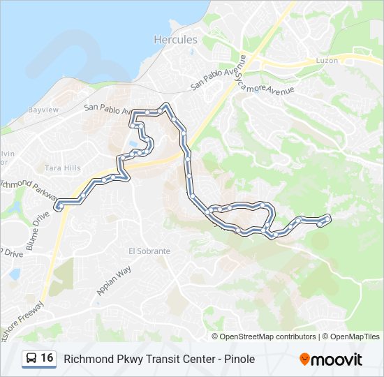 16 Bus Line Map