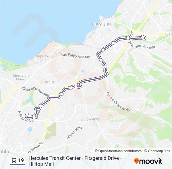 19 Bus Line Map