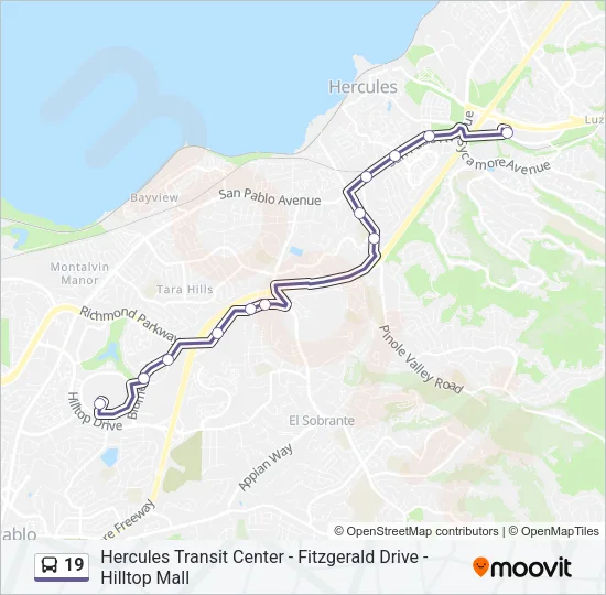 19 Bus Line Map