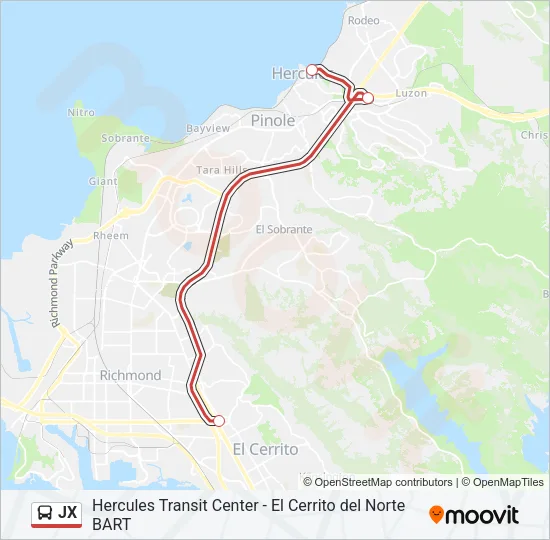 JX Bus Line Map