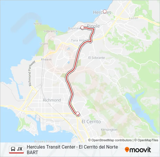 JX Bus Line Map