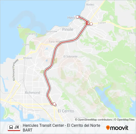 JX Bus Line Map
