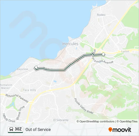 30Z Bus Line Map