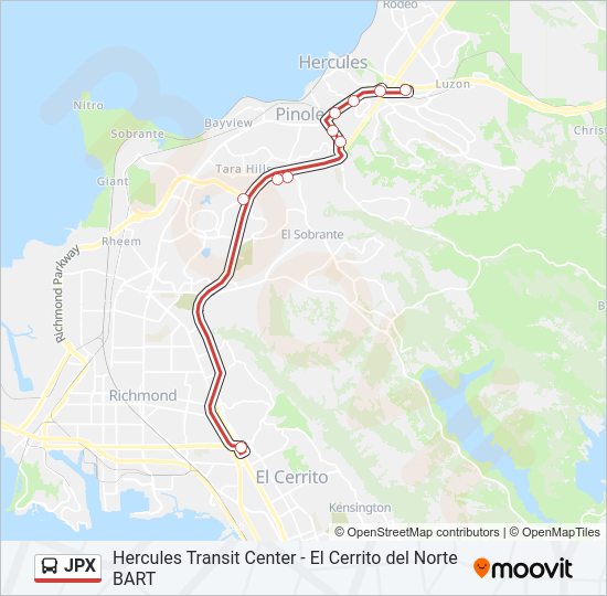 JPX bus Line Map