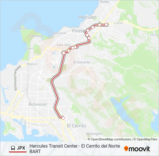 JPX Bus Line Map
