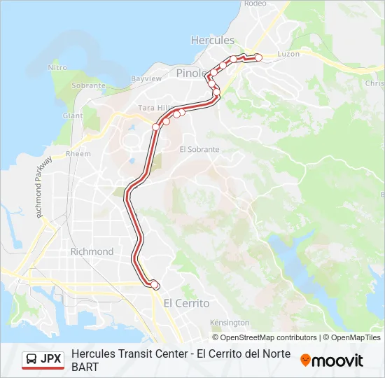 JPX Bus Line Map