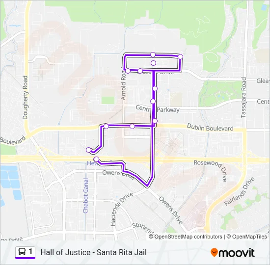 1 Bus Line Map