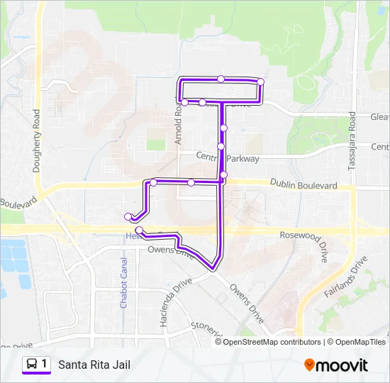 1 Bus Line Map