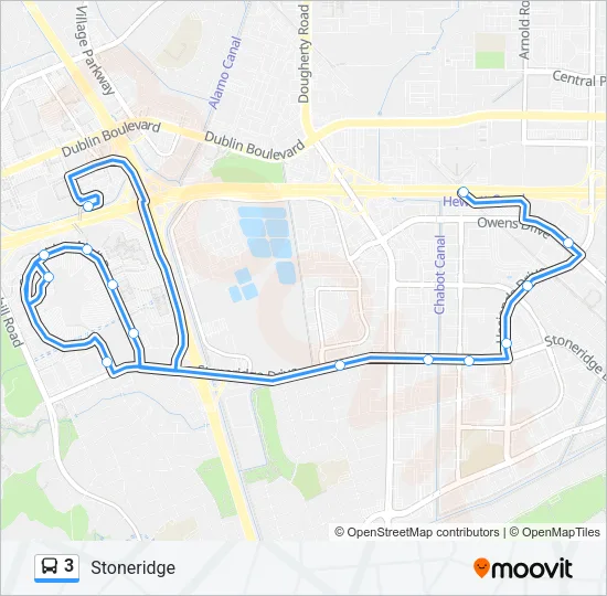 3 Bus Line Map