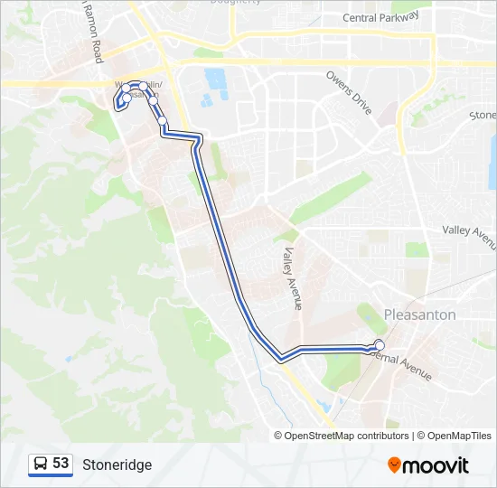 53 Bus Line Map