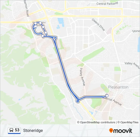 53 Bus Line Map