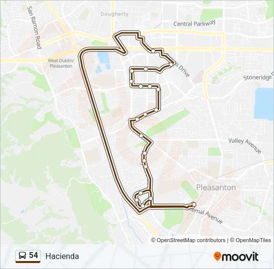 54 Bus Line Map