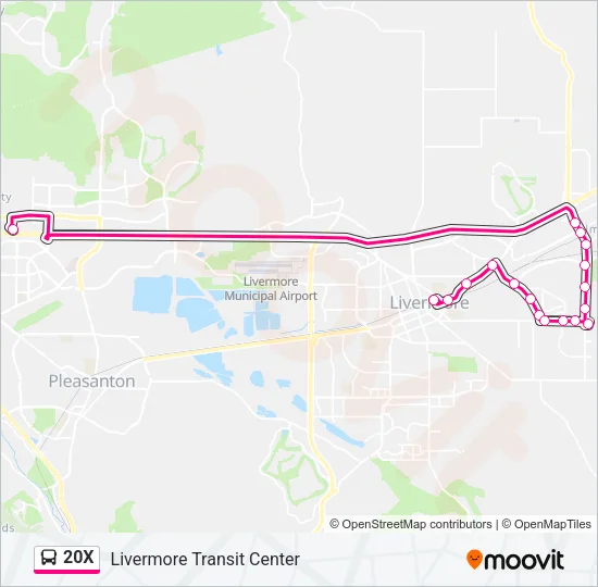 20X Bus Line Map