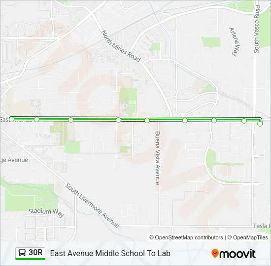30R Bus Line Map