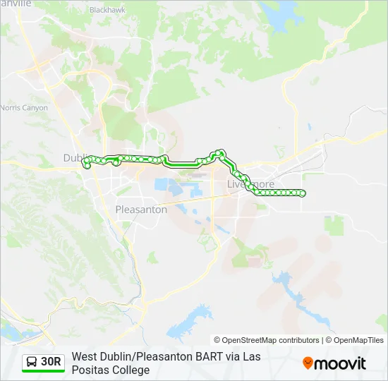 30R Bus Line Map