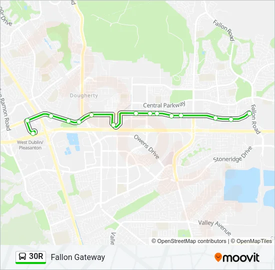 30R Bus Line Map