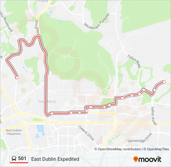 501 Bus Line Map