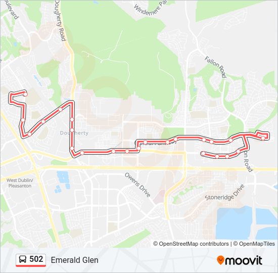 502 bus Line Map