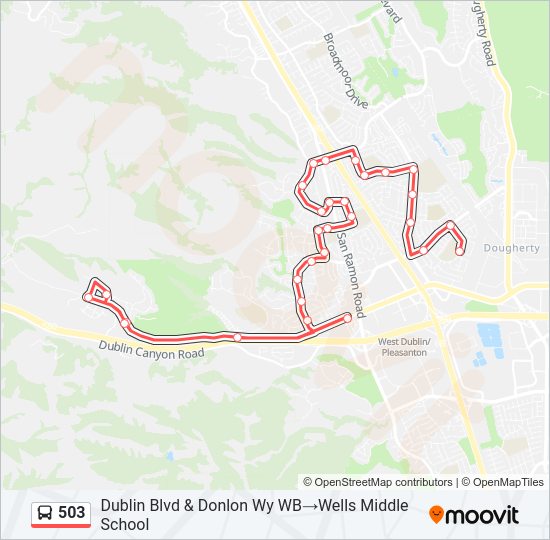 503 bus Line Map