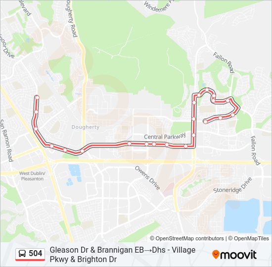 504 Route Schedules, Stops & Maps Gleason Dr & Brannigan EB‎→Dhs