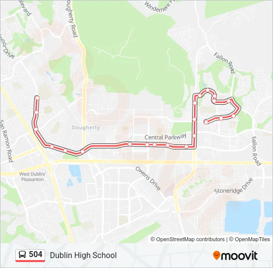 504 Bus Line Map