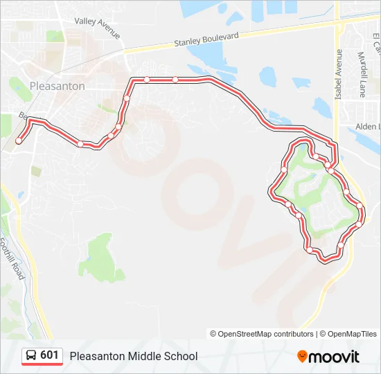 601 Bus Line Map