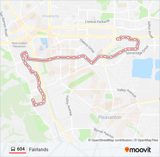 604 bus Line Map