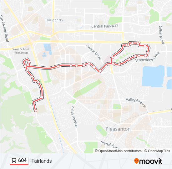 604 bus Line Map