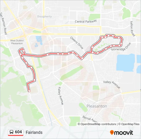 604 Bus Line Map