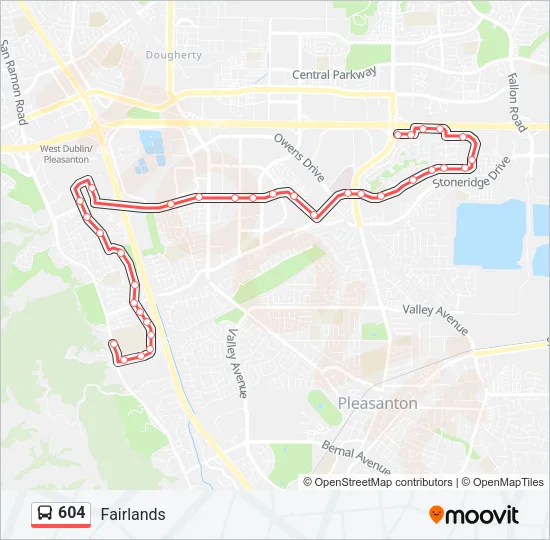 604 Bus Line Map
