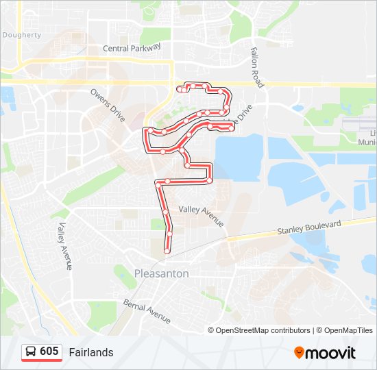 605 Bus Line Map