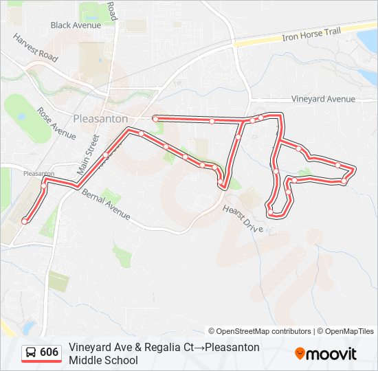 606 bus Line Map