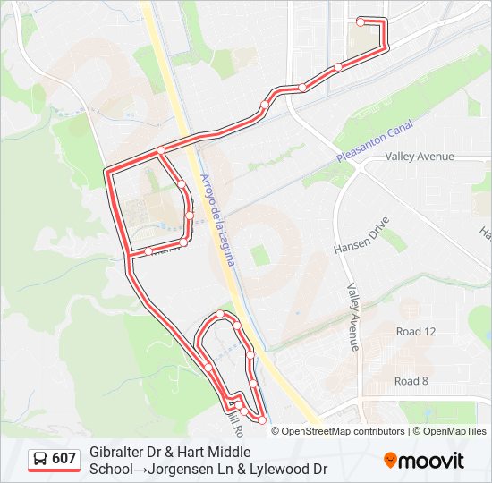 607 bus Line Map