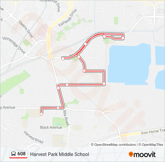 608 Bus Line Map