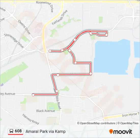 608 Bus Line Map