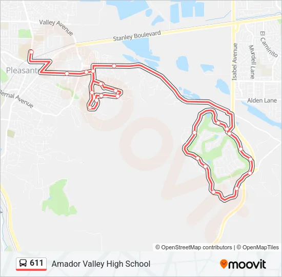 611 Bus Line Map