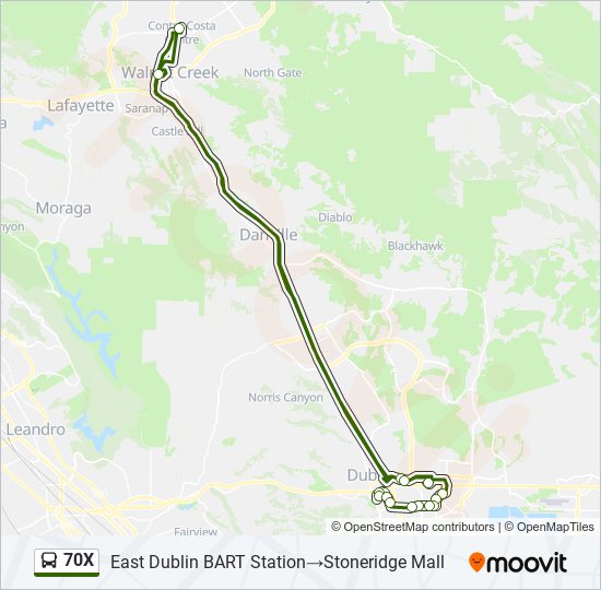 Mapa de 70X de autobús