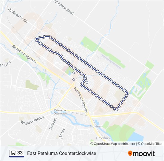 33 bus Line Map