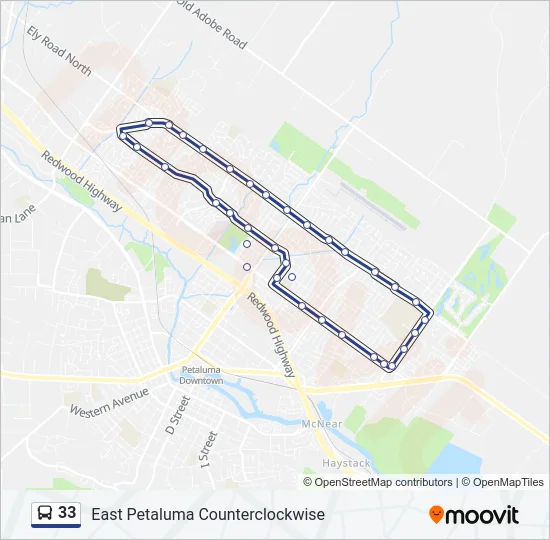 33 Bus Line Map