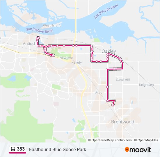 Mapa de 383 de autobús