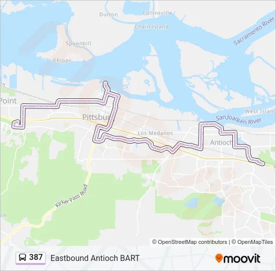 387 Bus Line Map