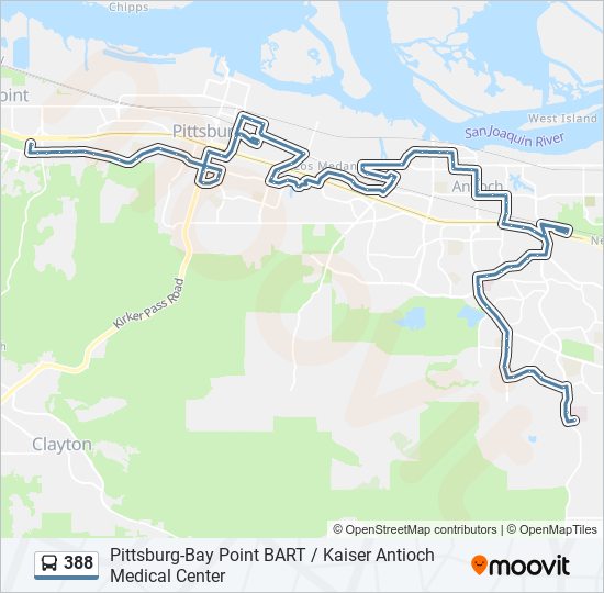 Mapa de 388 de autobús